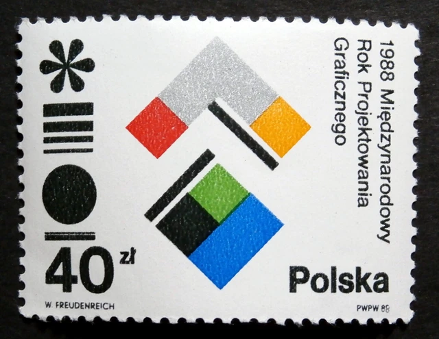 POLAND: 1988 - Intl. Year of Graphic Design. Scott #2848