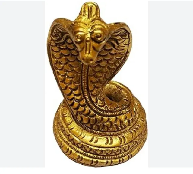 Indian Traditional Brass Snake Decor Showpiece Statue Idol for Pooja