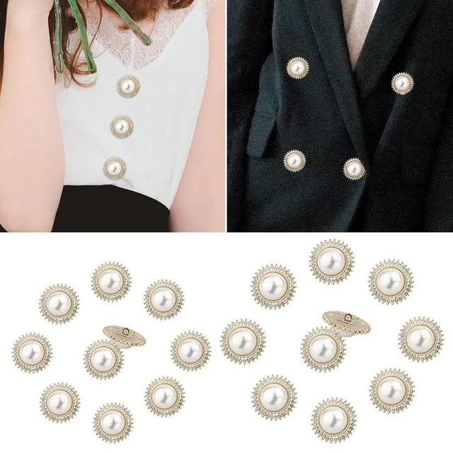 Brillante Perla de Estrás Botones Ropa Accesorios de Costura Botones de Camisa