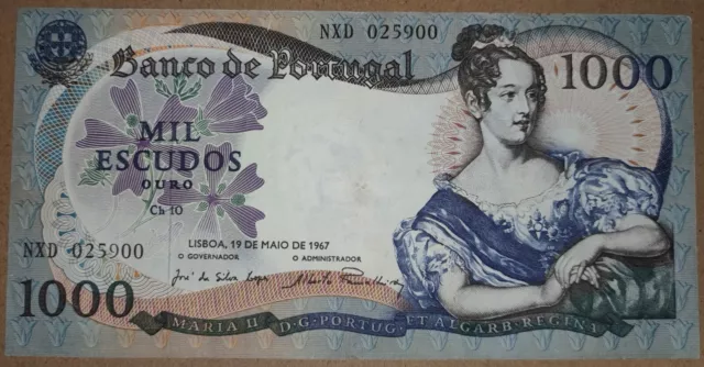 Portugal 1000 escudos 1967 VF