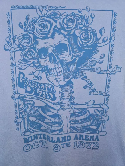 Grateful Dead 1972 Winterland Retro Throwback Medium Mens Blue Graphic Tshirt