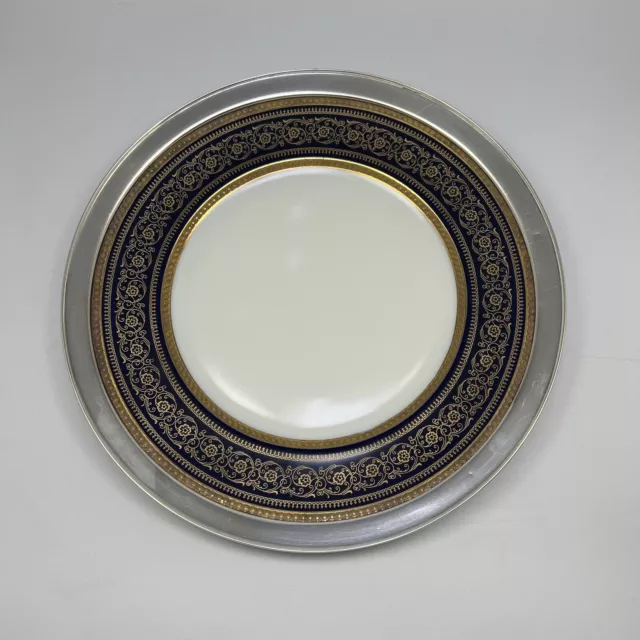 Rosenthal Continental Dinner Plate Cobalt Blue Gold Sterling Trim 11-7/8