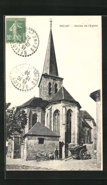 CPA Belloy, Abside de l´Eglise 1922