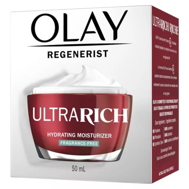 Olay Regenerist Ultra Rich Hydrating Moisturizer Fragrance Free 1.7oz / 48g NIB