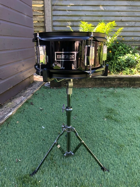 Mirage 10'' x 5'' Snare drum Junior Black + Snare stand + drum sticks