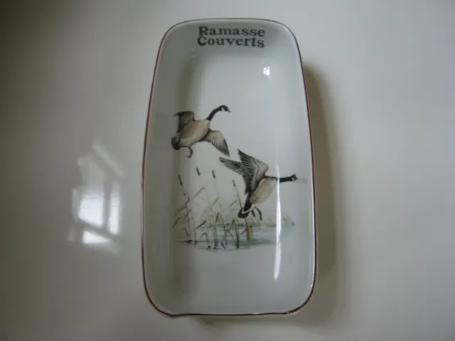 Très beau ramasse couverts à motifs de canards des Porcelaines de Paris en TTBE