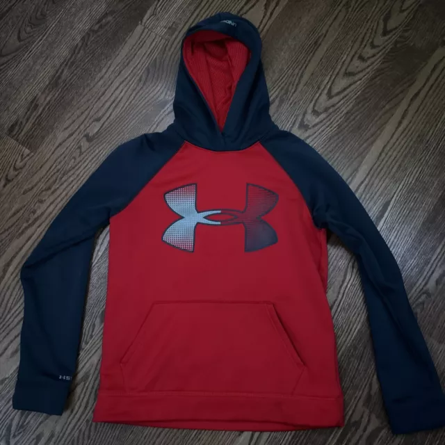 Under Armour Sweatshirt Youth Boys Small Pullover Hoodie Logo Fleece