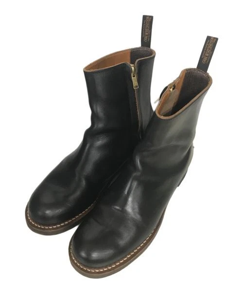 ROLLING DUB TRIO Boots Casper RDTA14 Leather Black Side Zip Boots Size