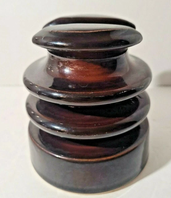 Vintage Locke Hi Top Brown Porcelain Ceramic Insulator 3