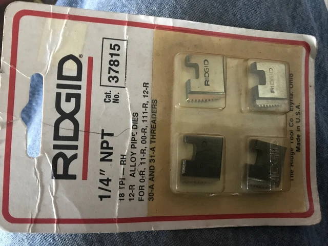 Genuine Ridgid 1/4" Pipe Threading Dies for 12-R 11-R 111-R 12R