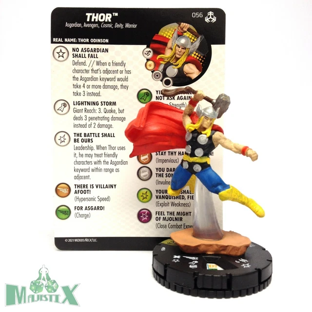 Heroclix Avengers War of the Realms set Thor #056 Super Rare figure w/card!