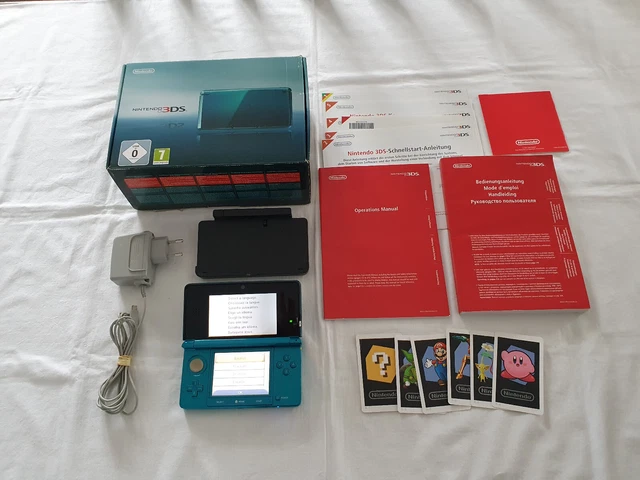 console nintendo 3ds en boite pack aqua blue