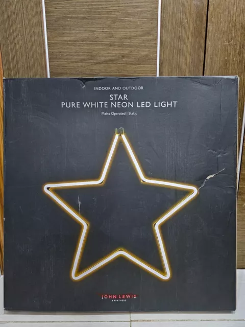 John Lewis Neon Star Light, Large, Pure White