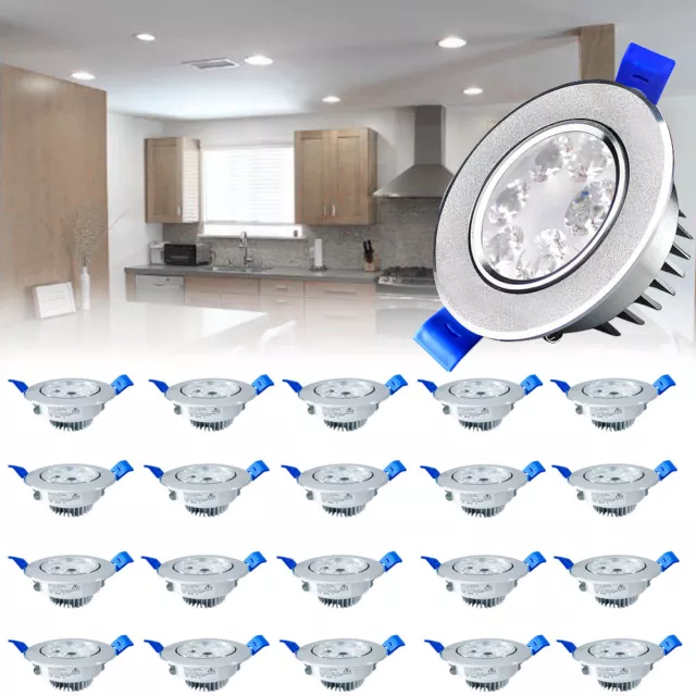 10/20X LED Spot Einbaustrahler Set Einbauleuchte Deckenleuchte Lampe Ultraslim