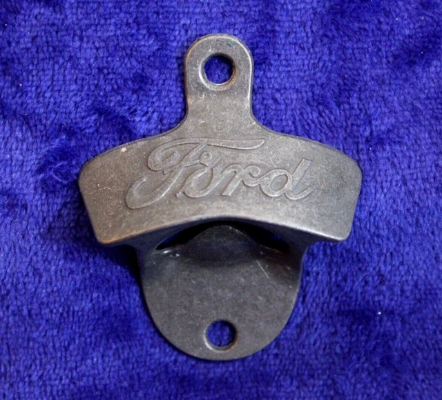 Ford Wall Mount Bottle Opener Badge Logo FoMoCo Truck Mustang Thunderbird Script