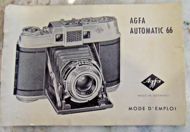 Vintage Original Agfa Automatic 66 Instruction Manual In French