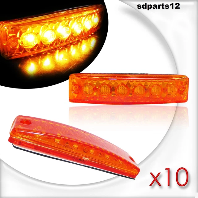 10x ORANGE LED FEUX DE GABARIT 12V POSITION LATÉRAL CAMION - Foto 10