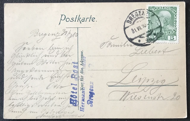 sehr alte Pk Österreich  von 1910 / Bregenz am Bodensee 6900 Vorarlberg 2