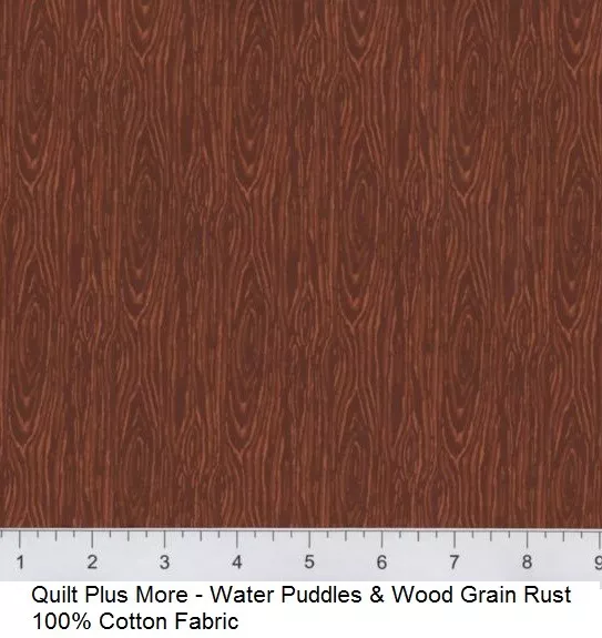 WATER PUDDLES & Wood Grain Rust 100% Cotton Fabric by the 1/4 yard $3. ...