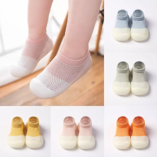 Newborn Babys Home Crib Shoes Boots Toddler Mesh Anti-Slip Socks Slipper Hot