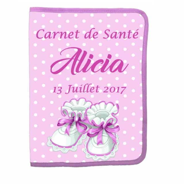 protege carnet de sante fille personnalise avec prénom réf 02 b