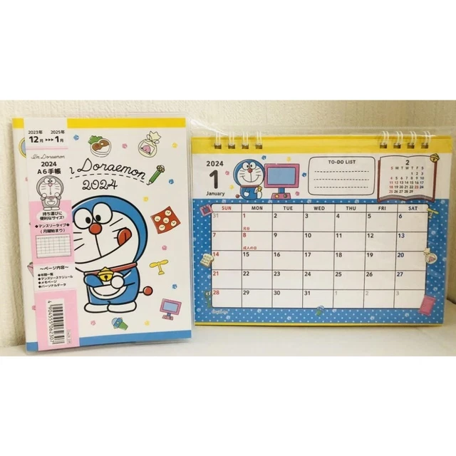 DORAEMON SANRIO SET Desk Calendar Schedule planner Set 2024 new I'm
