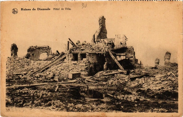 CPA Militaire, Runies de Dixmude - Hotel de Ville (278276)