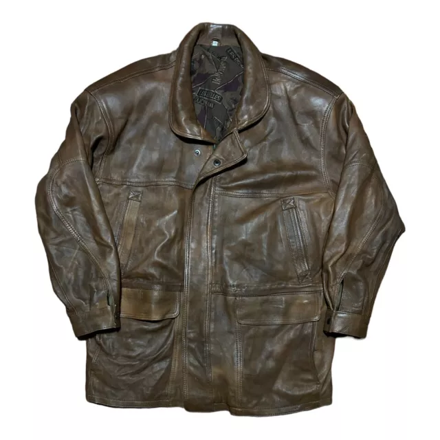KUANG HUEI LEATHER JACKET Mens Size 52 XL 20th Century Fox Brown ...