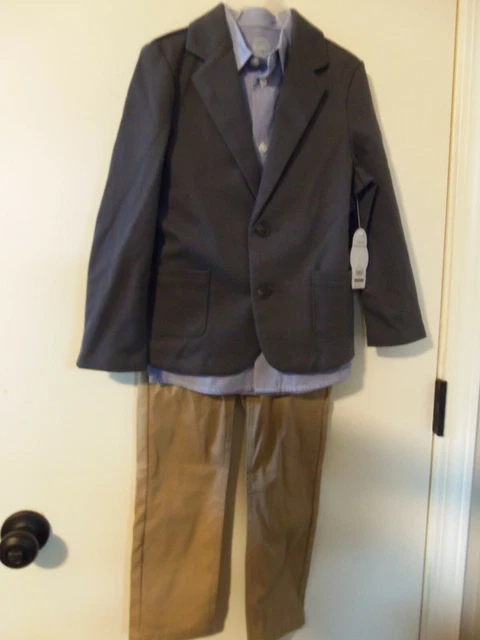 NEW - Boy's 3 Piece Jacket, Shirt, Pants Set Wonder Nation Size 5