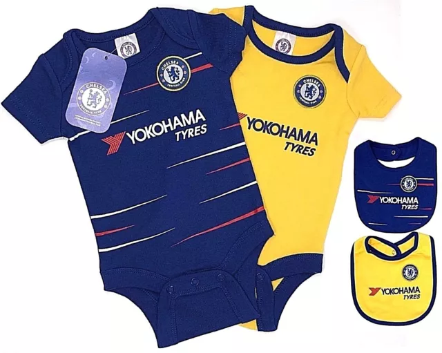 Chelsea FC Bébés Football - Landau Combinaison Manche Courte Grenouillère Bébé