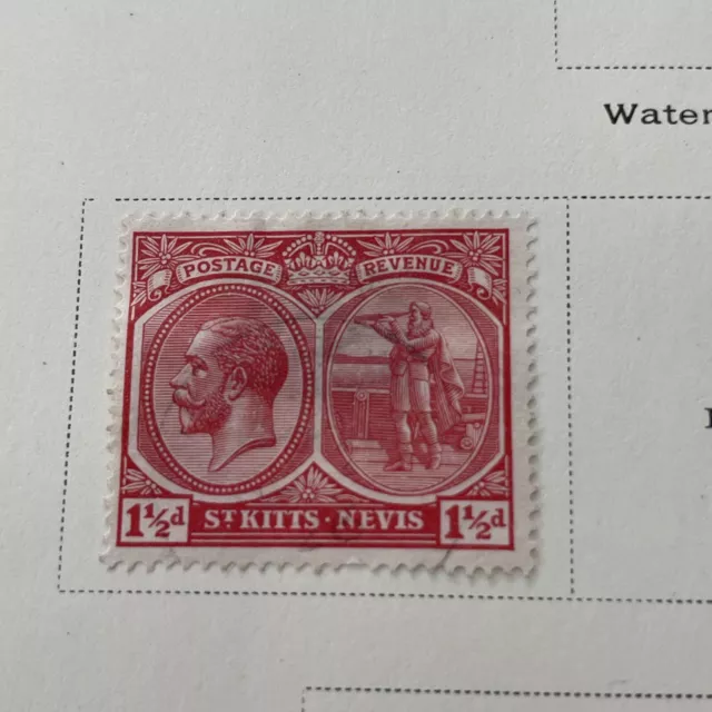 1923-27 St Kitts Nevis Lote de 2 Estampillas MH Usadas