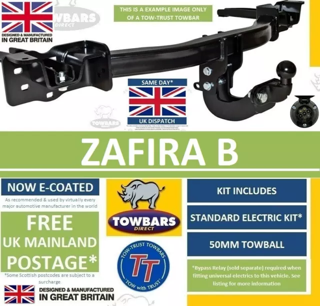 Towbar for Vauxhall  Zafira B MPV 2005 to 2016 Flange Tow Bar Opel TV359