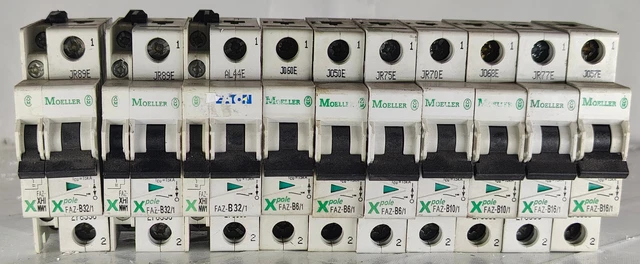 Lotto Di 10 Moeller Circuito Demolitori Faz-b32/1, Faz-b16/1, Faz-b10/1,