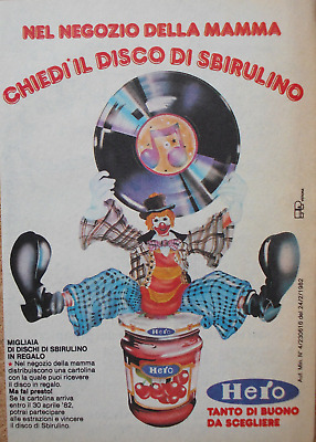 Pubblicità Advertising Werbung Italian Clipping 1982 CONFETTURA HERO SBIRULINO