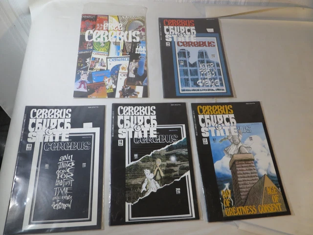 Lot Of 5 Aardvark Comic Books Cerebus   Free Cerebus + Issues 14-17