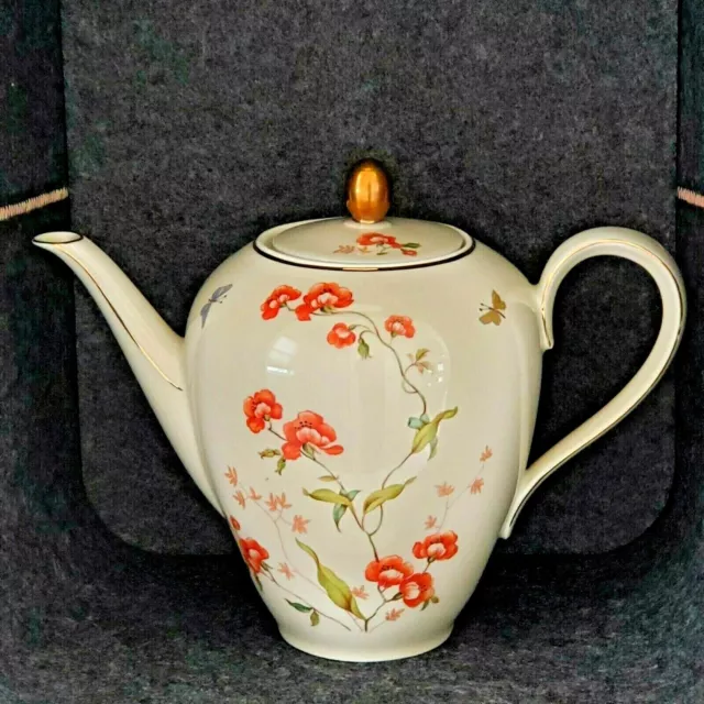Vintage Mitterteich Bavaria Tausendschon Flowers & Butterflies Tea/Coffee Pot