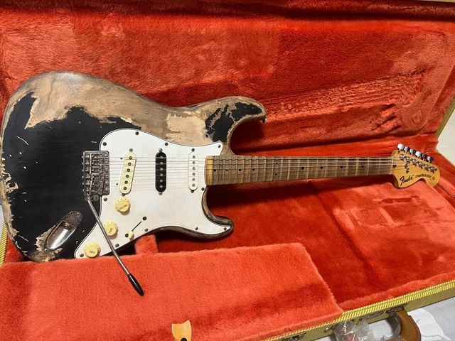 Fender Japan st-72 Electric Guitar relic processing Black From Japan