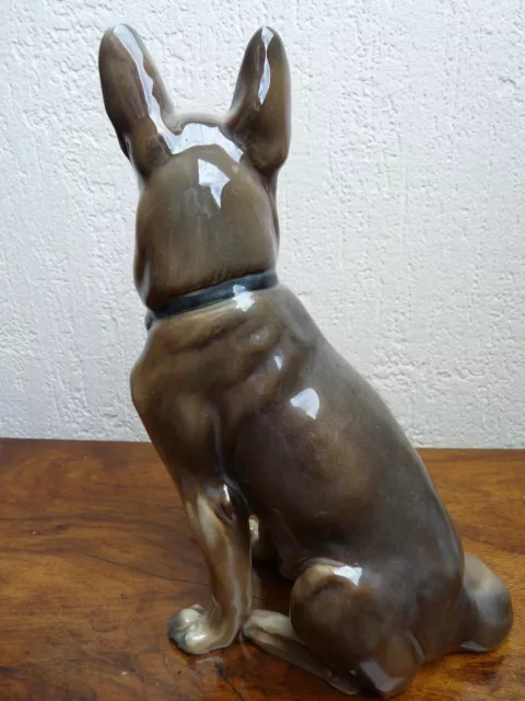 Superbe rare chien EN PORCELAINE DE SAXE KARL ENS Berger Allemand Loup 3