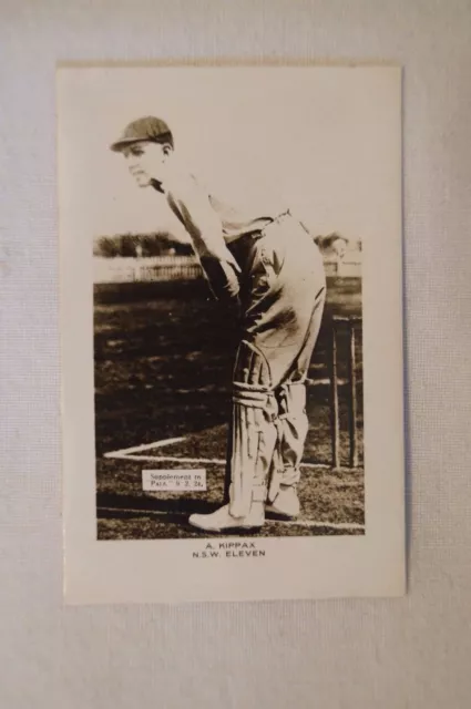 1923-24 - Rare - Vintage - Pals Cricket Card - Real Photo - A.Kippax - N.S.W 3
