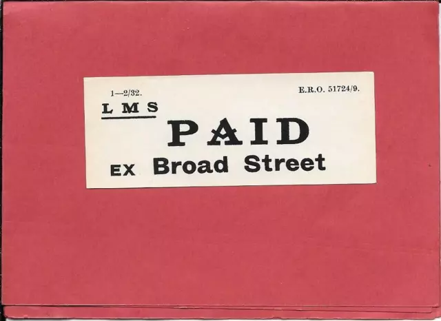 Lmsr - Luggage / Parcels Label - Paid Ex Broad Street