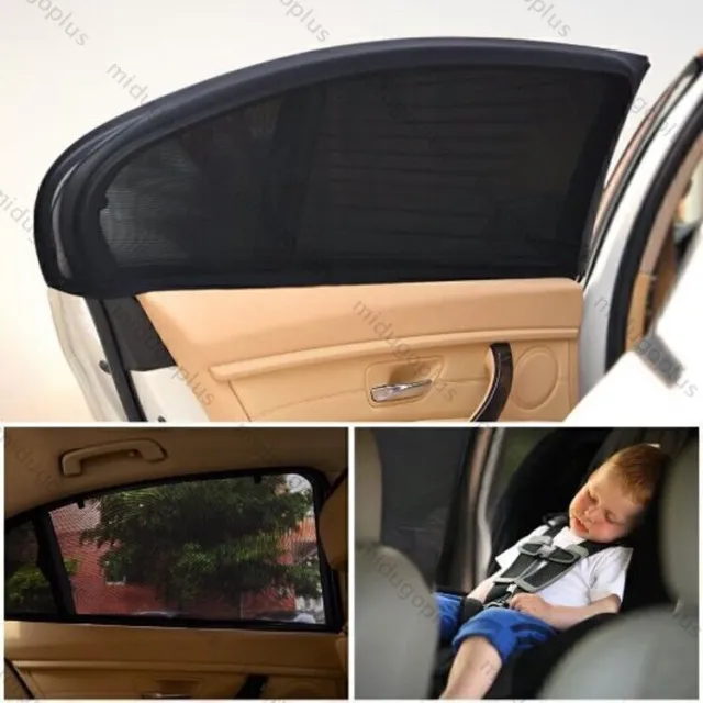 Lescars Autofenster Sonnenschutz: 2er-Set Universal-Überzieh-Sonnenschutze  für Auto-Seitenscheiben (Sonnenschutz Überzug Auto)