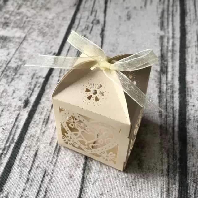 200x Ivory Gift Favour Boxes Wedding Bridal Party Reception Bomboniere-Loveheart 3