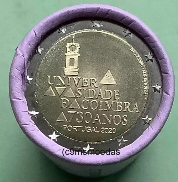 Portugal 2 Euro Rolle 2020 Coimbra mit 25 x 2 Euro Gedenkmünzen commemorative