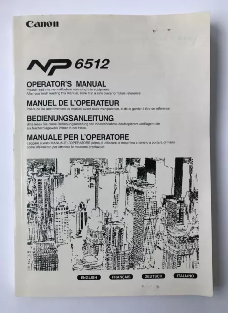 Gebrauchsanleitung / Manual / Canon NP 6512 / deutsch englisch franz. ital.