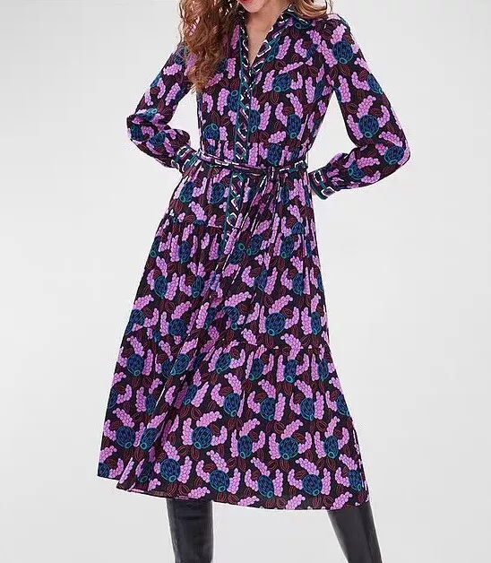 Diane von Furstenberg Polyester Shirt Dress Contrasting Midi Dress for Women