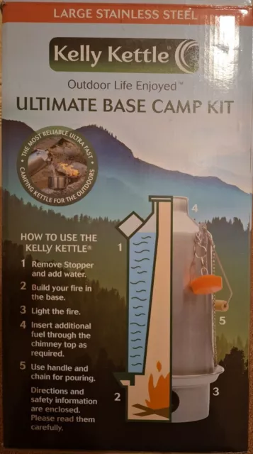 Kelly Kettle Base Camp – Stainless Steel Camp Kettle Large