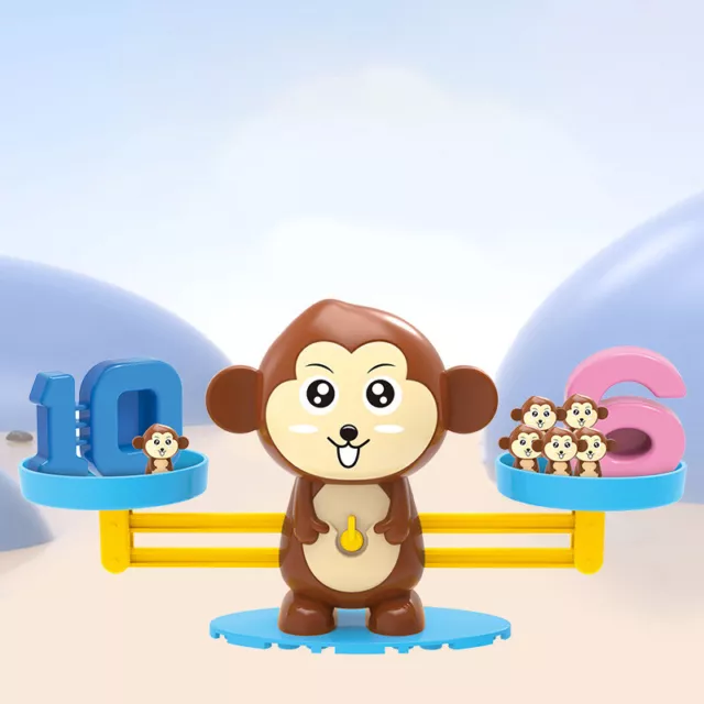Montessori Math Toy Digital Monkey Balance Scale  Number Board Game Kids -EL