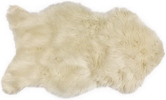 ® Alfombra premium de piel de oveja individual (23 in) X 40 in.) Blanco