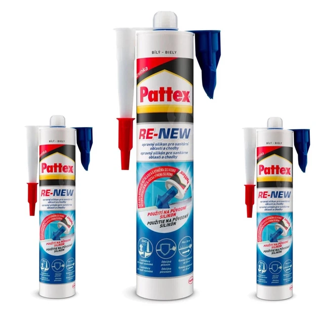 Sanitari Pattex silicone bagno cucina doccia piastrelle giunti sigillatura bianco 3 x 280 ml