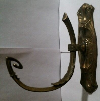 Antique Brass Hook For Curtain Tie Back Or Lantern Hanger Ornate Design 9"